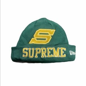 Supreme NYC/New Era Green/Gold Beanie Hat OS